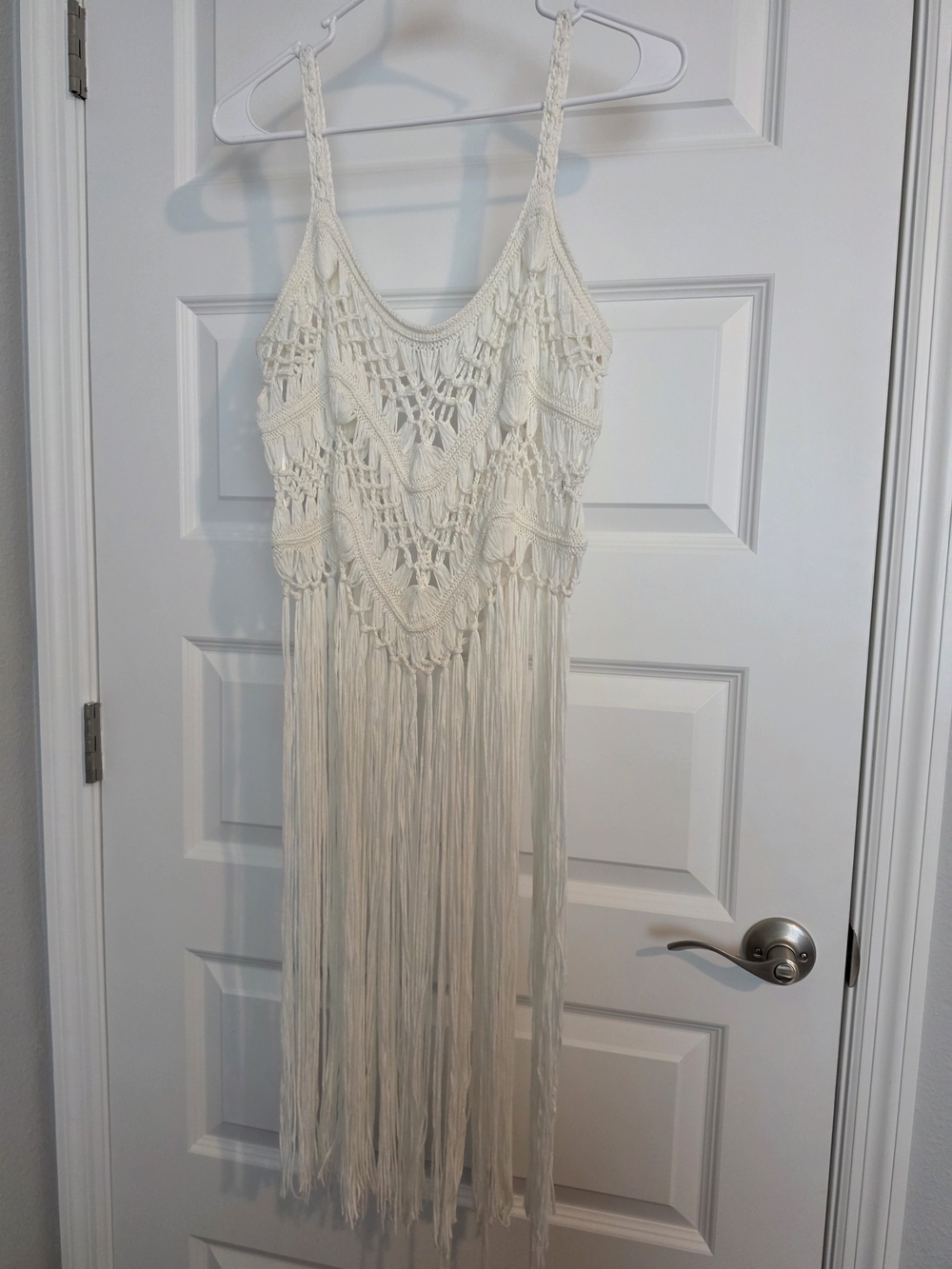 Miss Me Ivory Crochet Fringe Tank Top